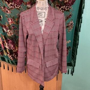 Liverpool Red and White Houndstooth Blazer